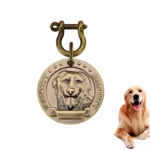 [Pure Copper GP-3-9] VIP Customizable Engraved Pets ID Tag for Dog Cat Pure Copper Nameplate Tags Personalized Address Number Dogs Collar ID Pendant ()