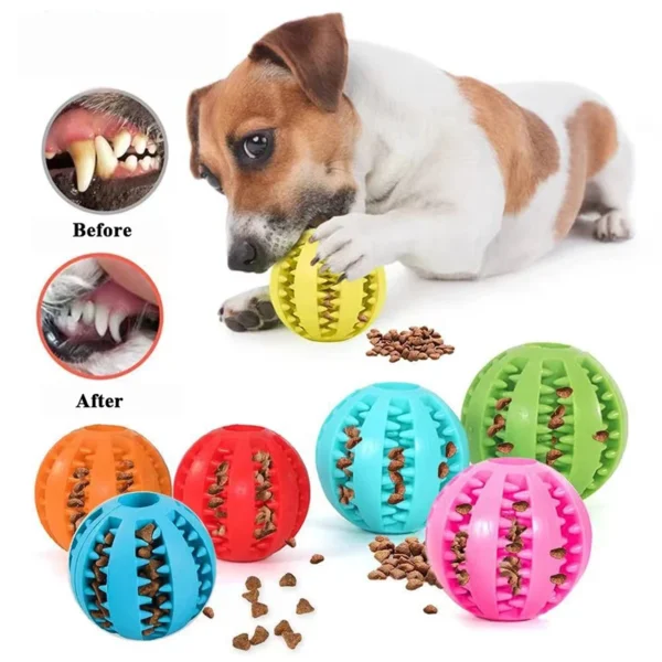 (6pcs) Pet Dog Toy Interactive Rubber Balls for Small Large Dogs Puppy Cat Chewing Toys Pet Tooth Cleaning Indestructible Dog Food Ball